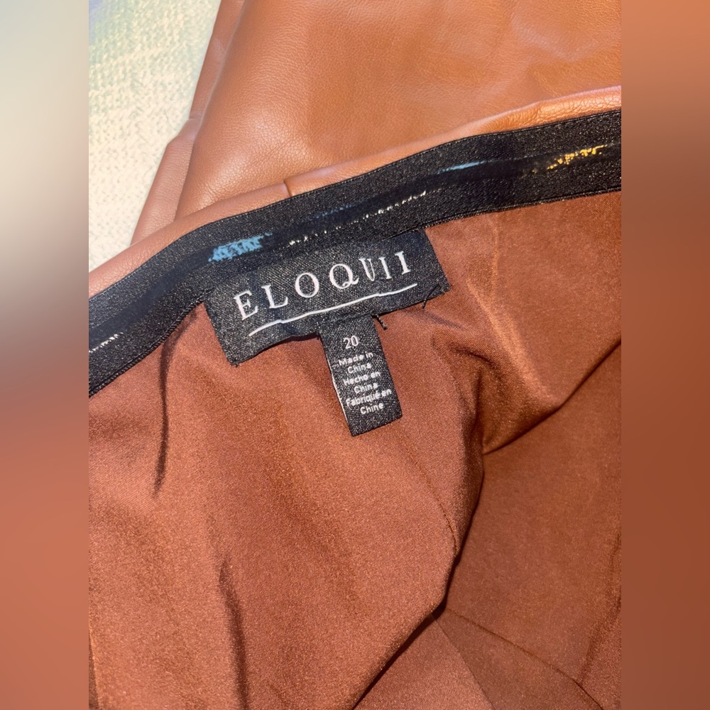 Eloquii halter brown faux leather crop top size 20 - Picture 8 of 11
